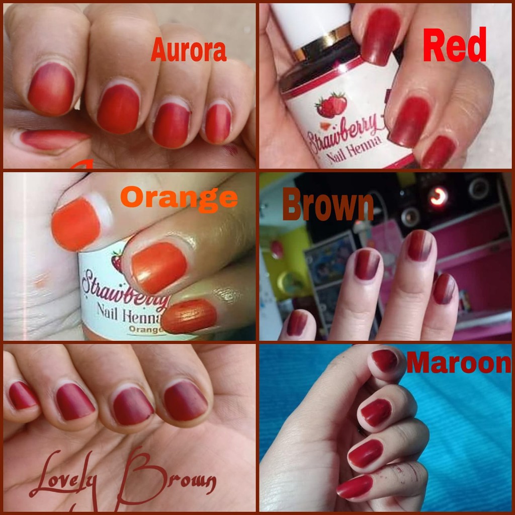 Strawberry Nail Henna 14ml - pacar nail henna original - henna pacar