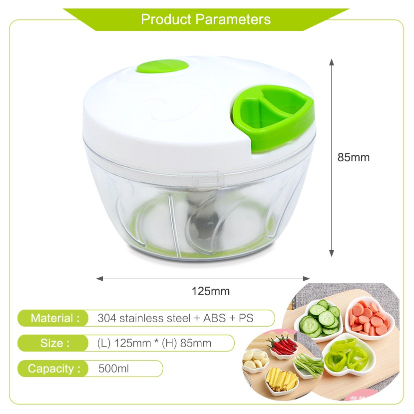 Food Chopper Mini Manual Pencacah Bumbu Easy Operation - JX588