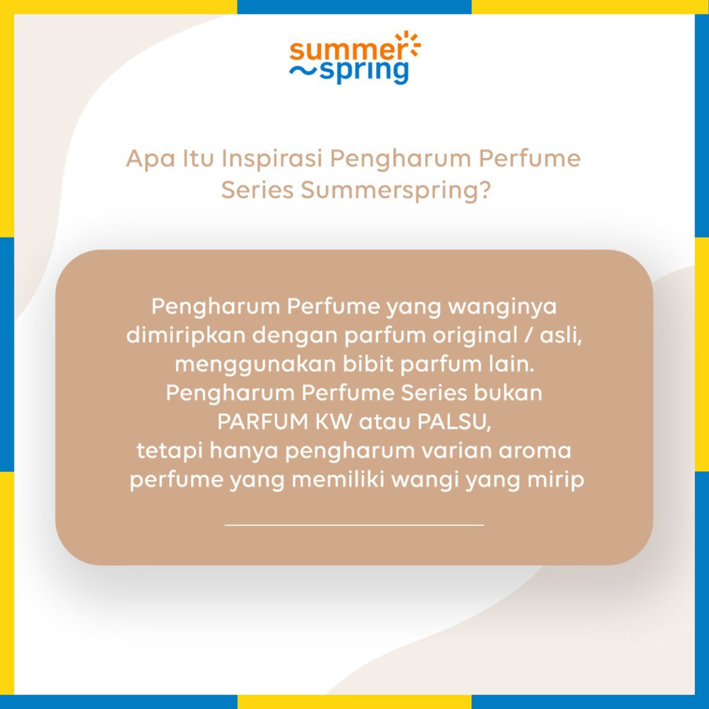 Summer Spring - Spray - Pengharum Pewangi Parfum Ruangan Mobil Toilet Ruang Tamu Dapur Lemari Pakaian Kamar Mandi Tidur Closet Wc - 30ml