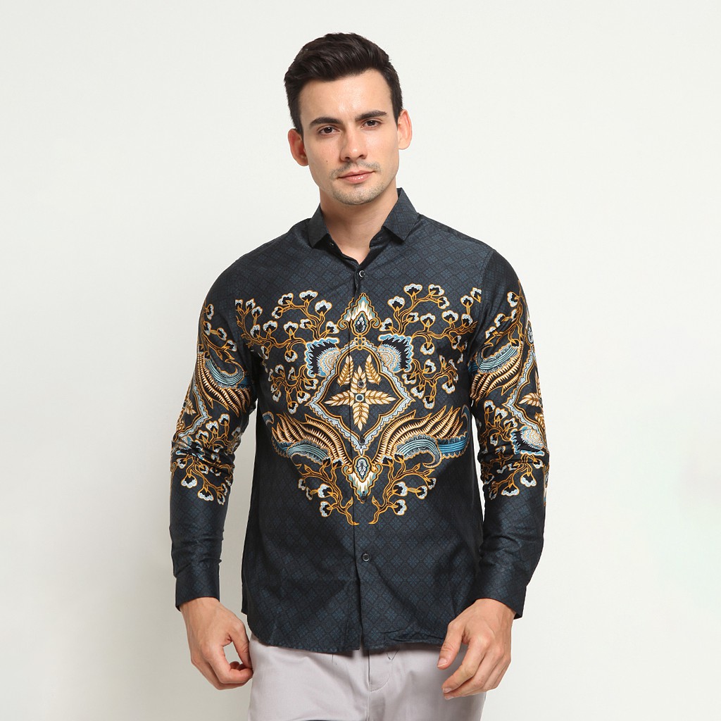LR-2 Kemeja Batik Panjang Black K013