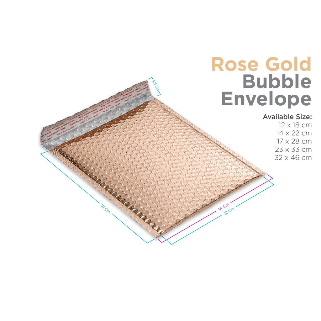 

Amplop Bubble 12 x 18 cm Rose Gold (isi 25 lbr)
