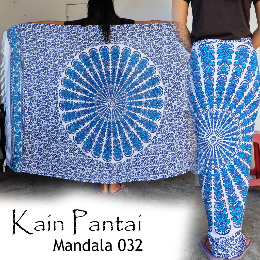 Sarong Pareo Kain Mandala Sarung Pantai Tapestry Merak Bali 032