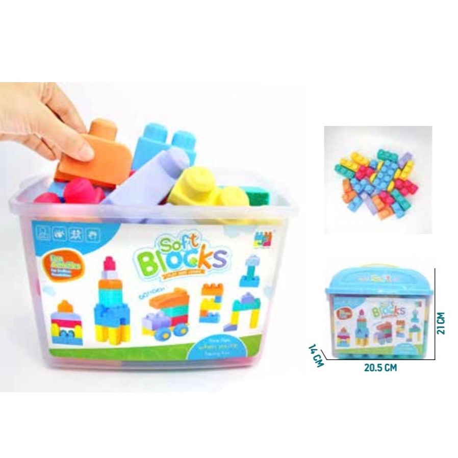 Mainan Anak SOFT BLOCKS BESAR ISI 29PCS Balok Susun Anak Balok Besar