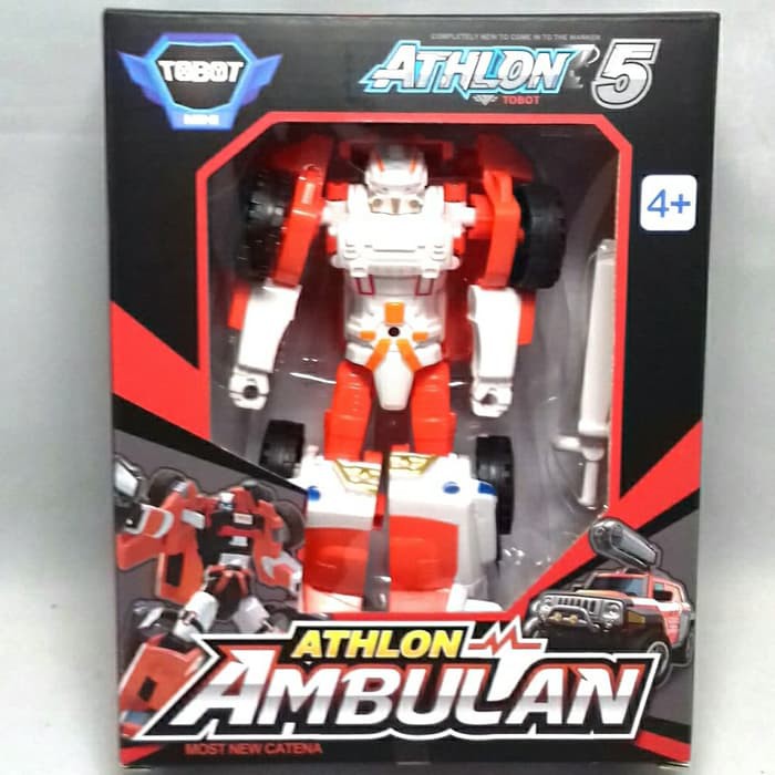 Robot Tobot Mini Biru Orange Athlon 5 Ambulan