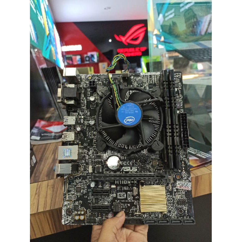 Paketan murah Motherboard Asus H110M soket 1151 Proce Core i3 7100 Gen7 ram 8gb ddr4 plus fan ori