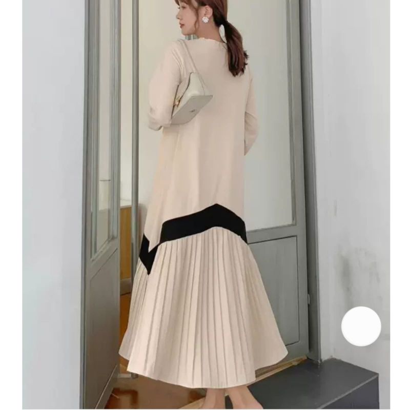 MDLV ~ 96910# Pjg Anya Drop Waist Dress Maxi Dress Korea Import