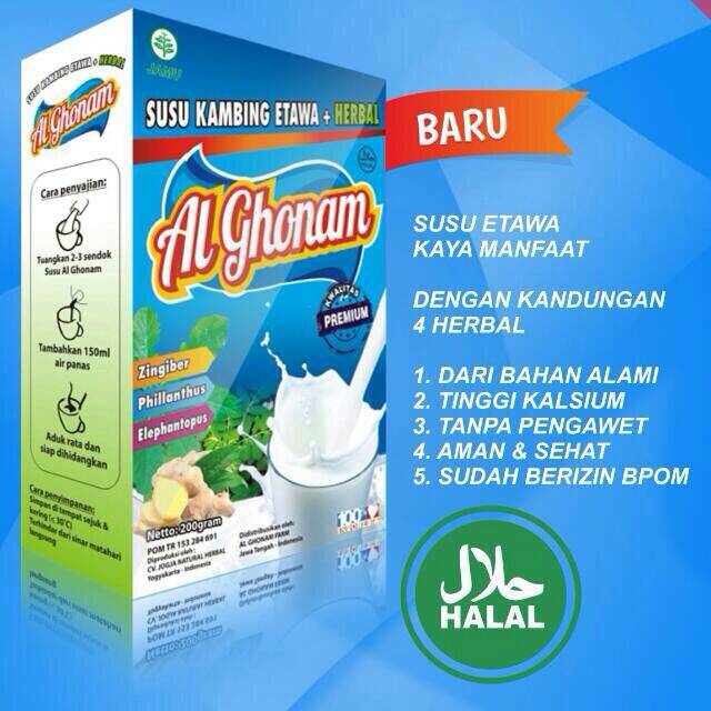 

susu kambing + herbal al ghonam