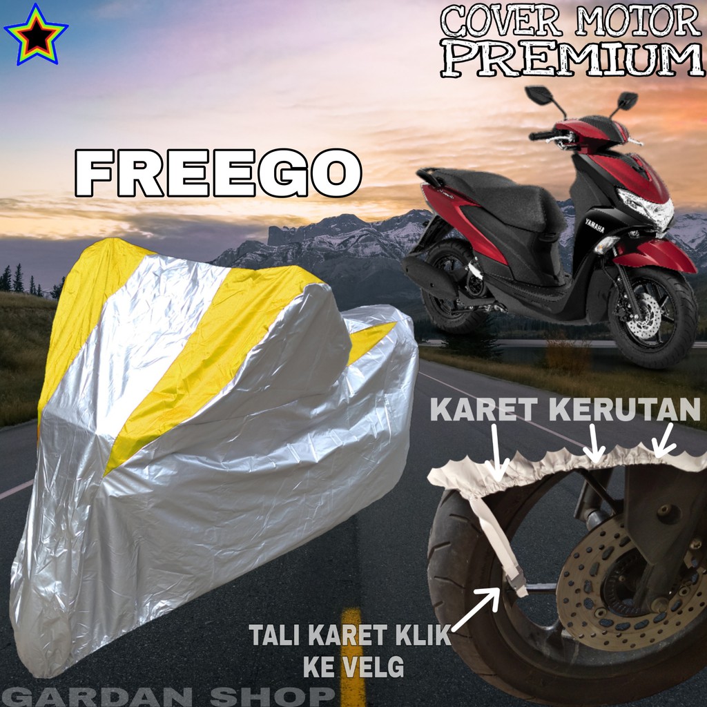 Sarung Motor FREEGO Silver KUNING Body Cover Freego PREMIUM