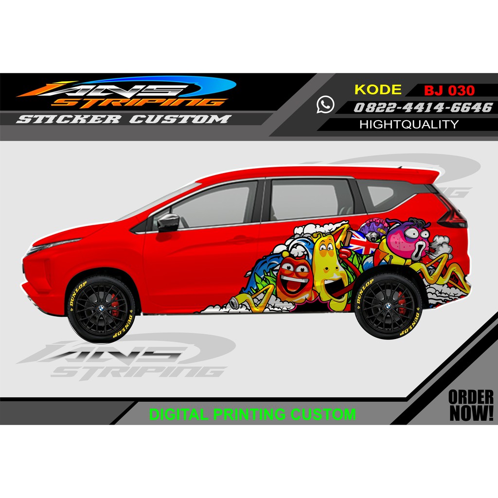 decal sticker mobil xpander kartun / sticker mobil samping avanza, xenia, jazz dll