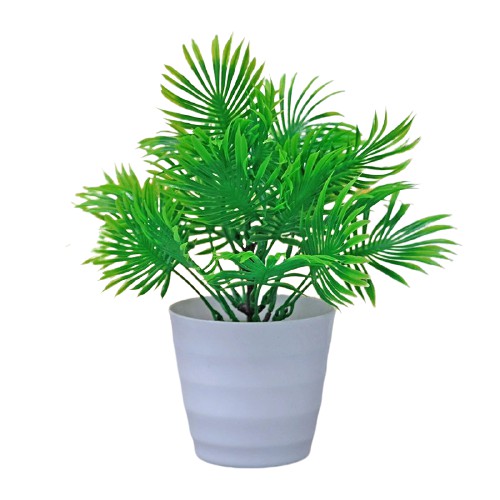 Satu7an Ornamen Bunga Plastik Tanaman hias Dekorasi Rumah Pajangan ARTIFICIAL Murah Impor pot bonsai-DAUN 5 - PBP09