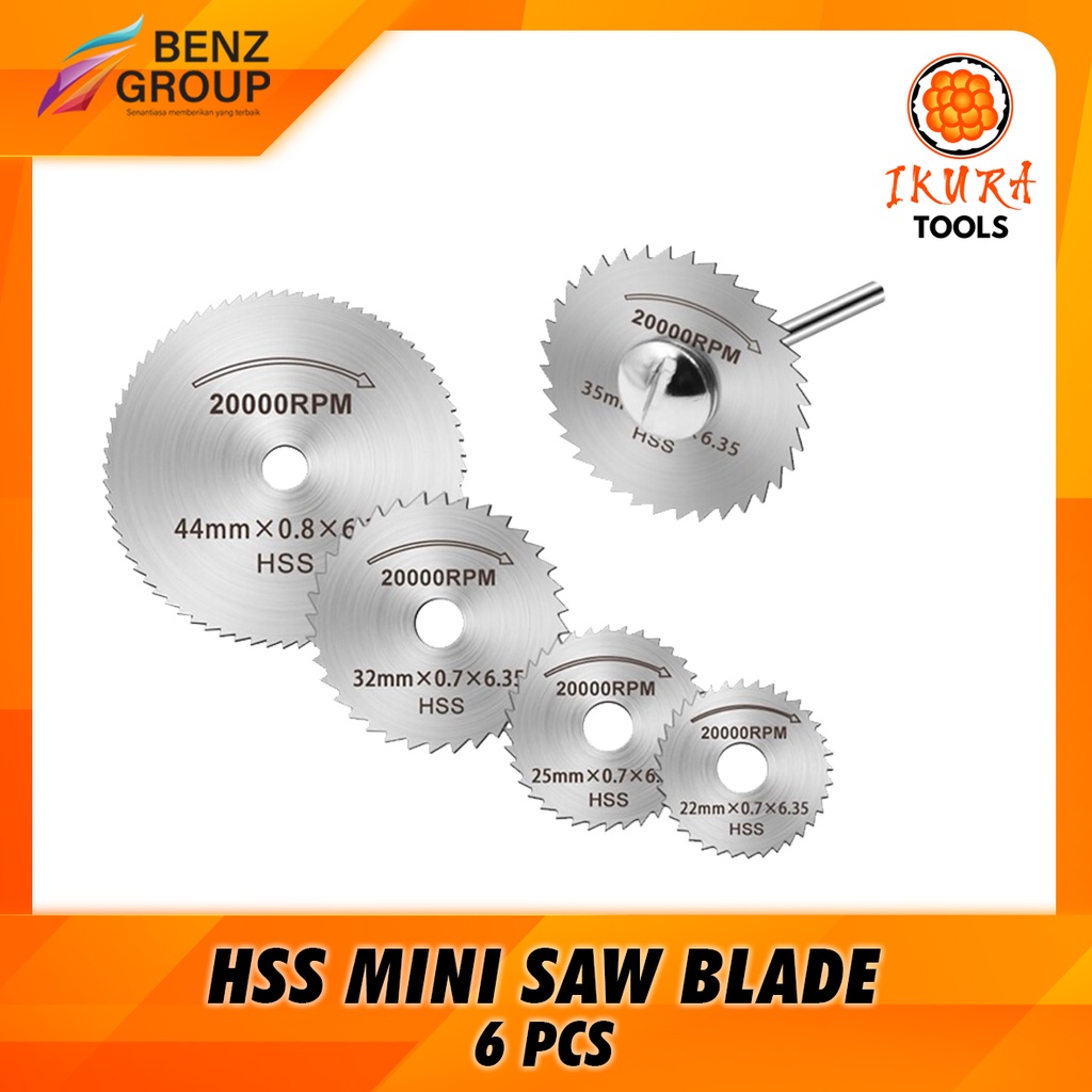 Ikura Tools Mini Cutting HSS 6PCS Mata Gergaji Kayu Mini Kecil Circular Saw Blade Mini Grinder Bor G