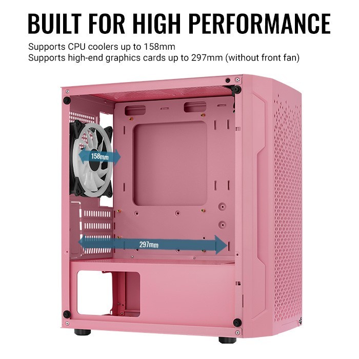 Case Aerocool Trinity Mini FRGB Pink | mATX | 3X RGB FAN