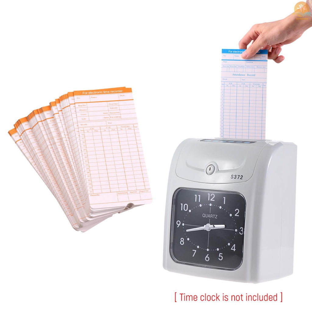 90pcs/ Pack Time Cards Timecards Monthly 2-sided 18 * 8.4cm for Employee Attendance Time Clock Recorder