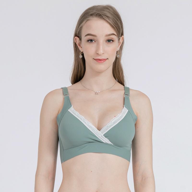 Bra Menyusui & Hamil | MOOIMOM Extra Soft Crossover Nursing Bra-Green