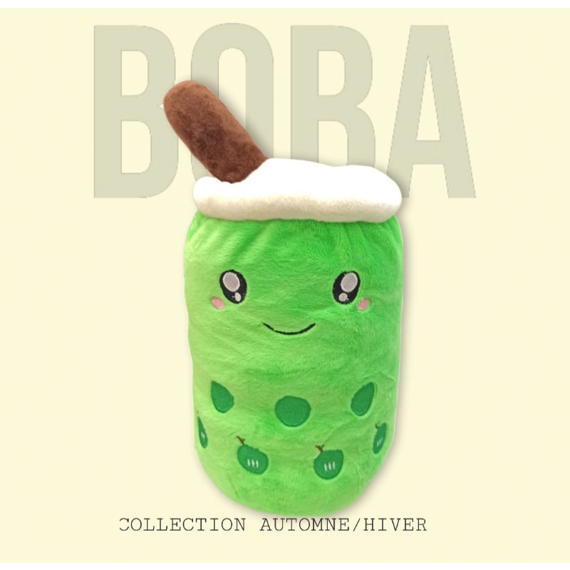 Boneka Boba Hijau Green Tea Lucu 35 Cm Label SNI