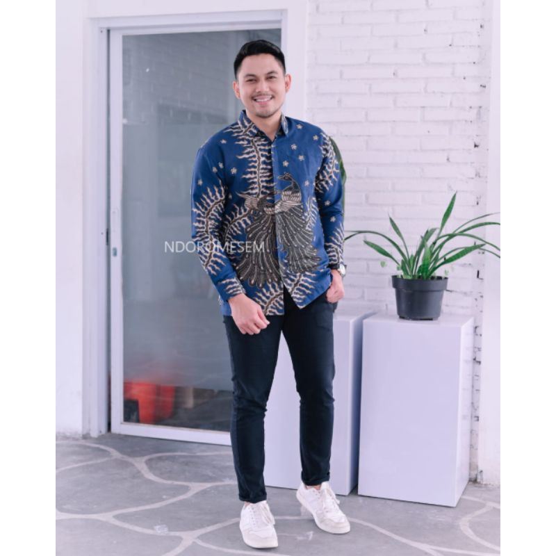 Batik kamulyan biru katun halus full furing