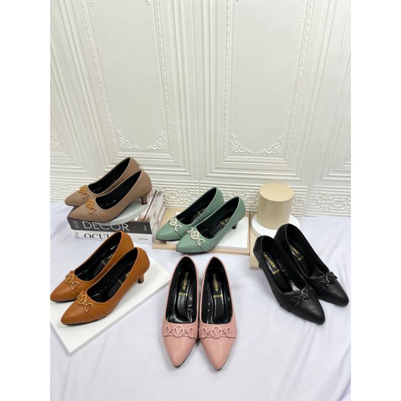 COD HEELS WANITA SEPATU KANTOR KULIT DOVE 3CM