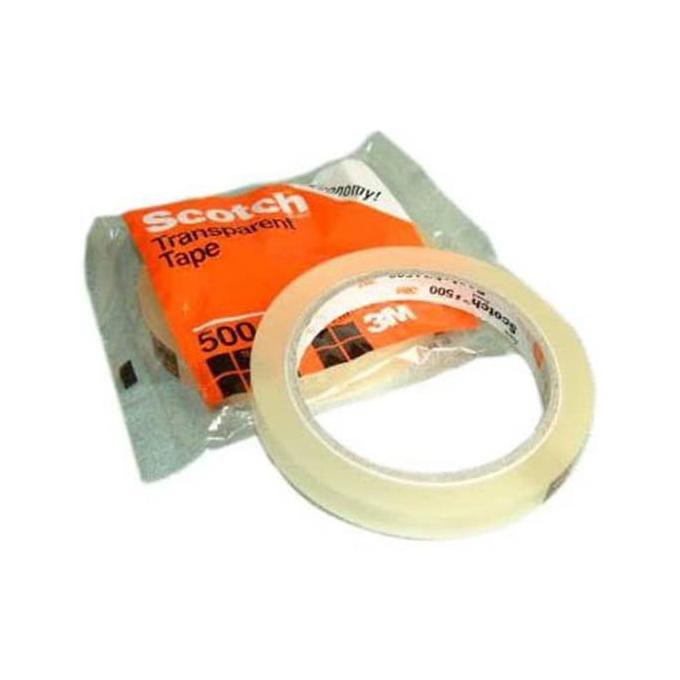 

Baru 3M Scotch Tape 500 (Isolasi) Lakban Bening Kecil 24 Mm X 66M Murah