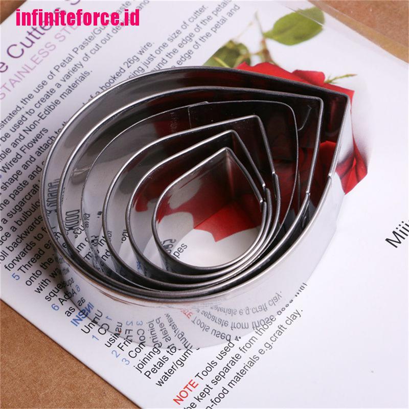 6PCS/Set Rose Petal Mold for Cake Decor Fondant Sugarcraft Cutters Tools Mould