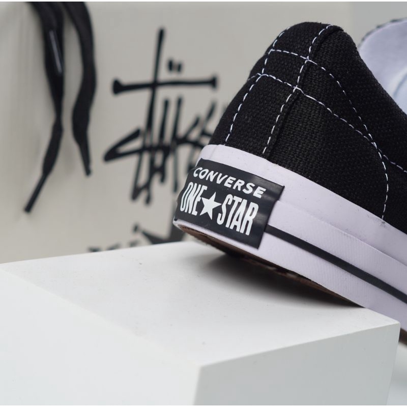 Sepatu Converse One Star  X Stussy Black White