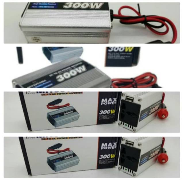 Power Inverter // 300 Watt Dengan USB 5V / Perubah Arus DC to AC // Penstabil Listrik DC to AC