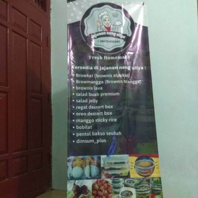 Cetak standing x-banner (sudah termasuk banner+tongkat standing)