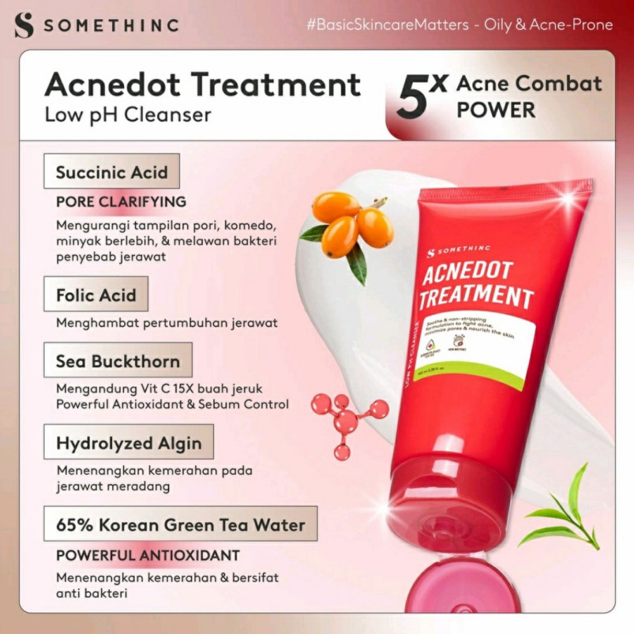 ★ BB ★  SOMETHINC ACNEDOT Treatment Low pH Cleanser 100ml - Sabun Cuci Muka Kulit Berjerawat