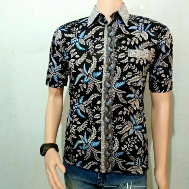 Risna Batik Hrb 026 Batik Padi Kemeja Hem Modern Kenongo Batik Solo Pekalongan Batik Terlaris Asli