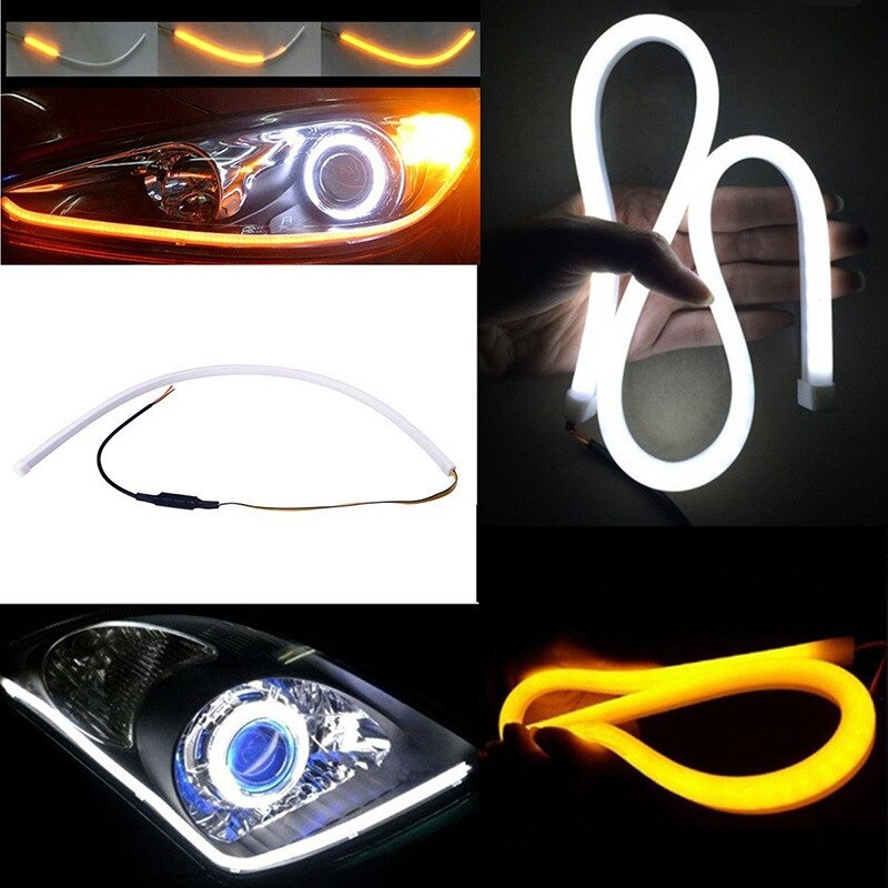 [BISA COD] Lampu Led Alis Neon 30cm Drl Flexible/Flexsibel Variasi Motor Mobil