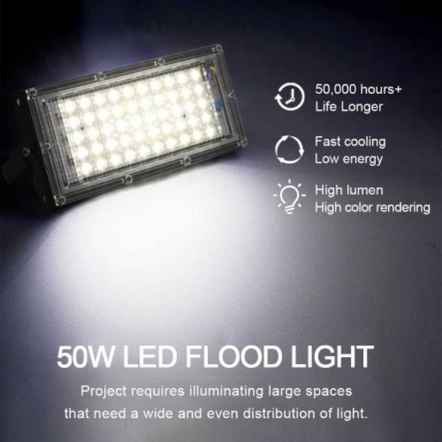 Lampu Sorot Flood Light 4500 Lumens 50W Lampu Outdoor Waterproof