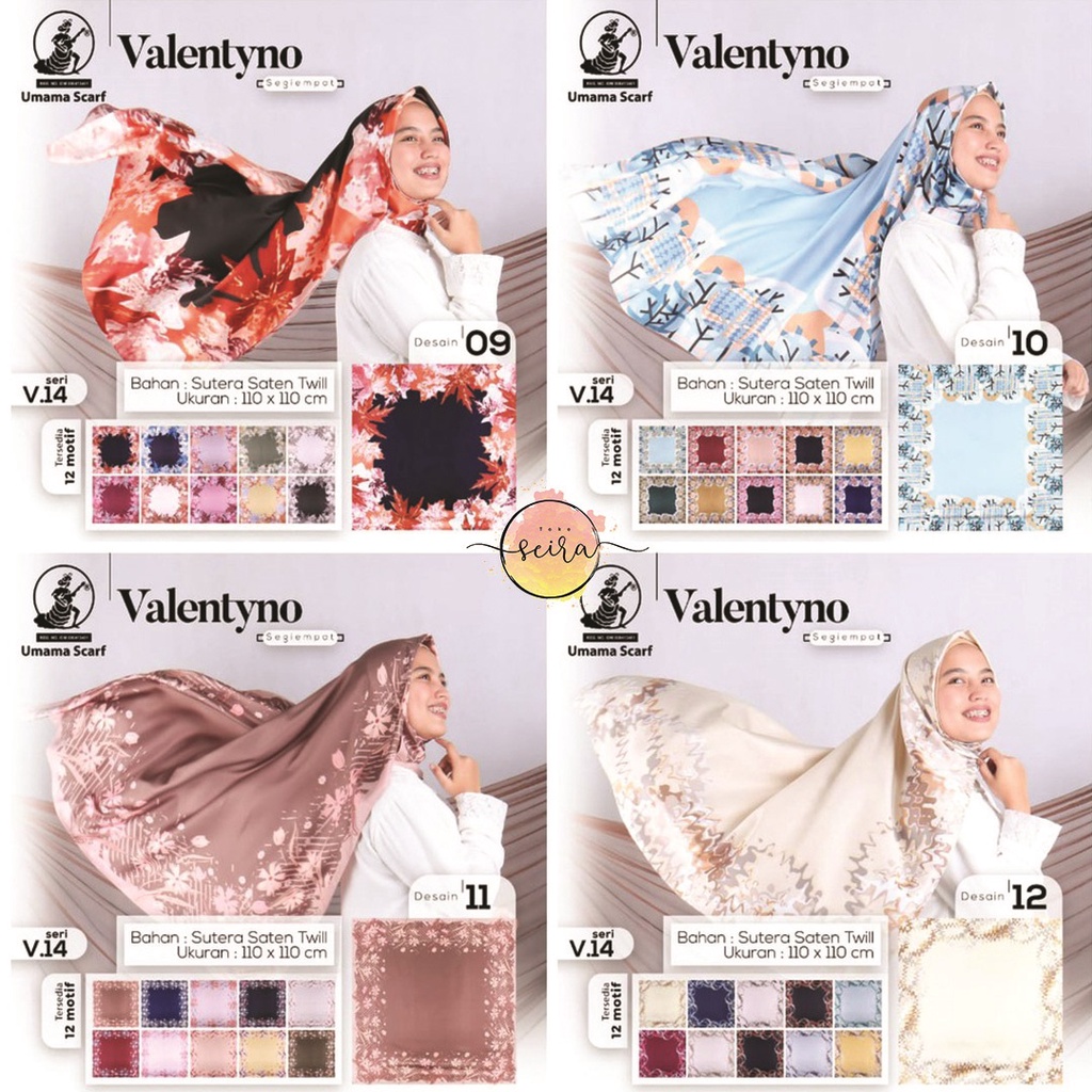 [BISA COD] Umama Kerudung / Hijab Valentyno Motif Segiempat