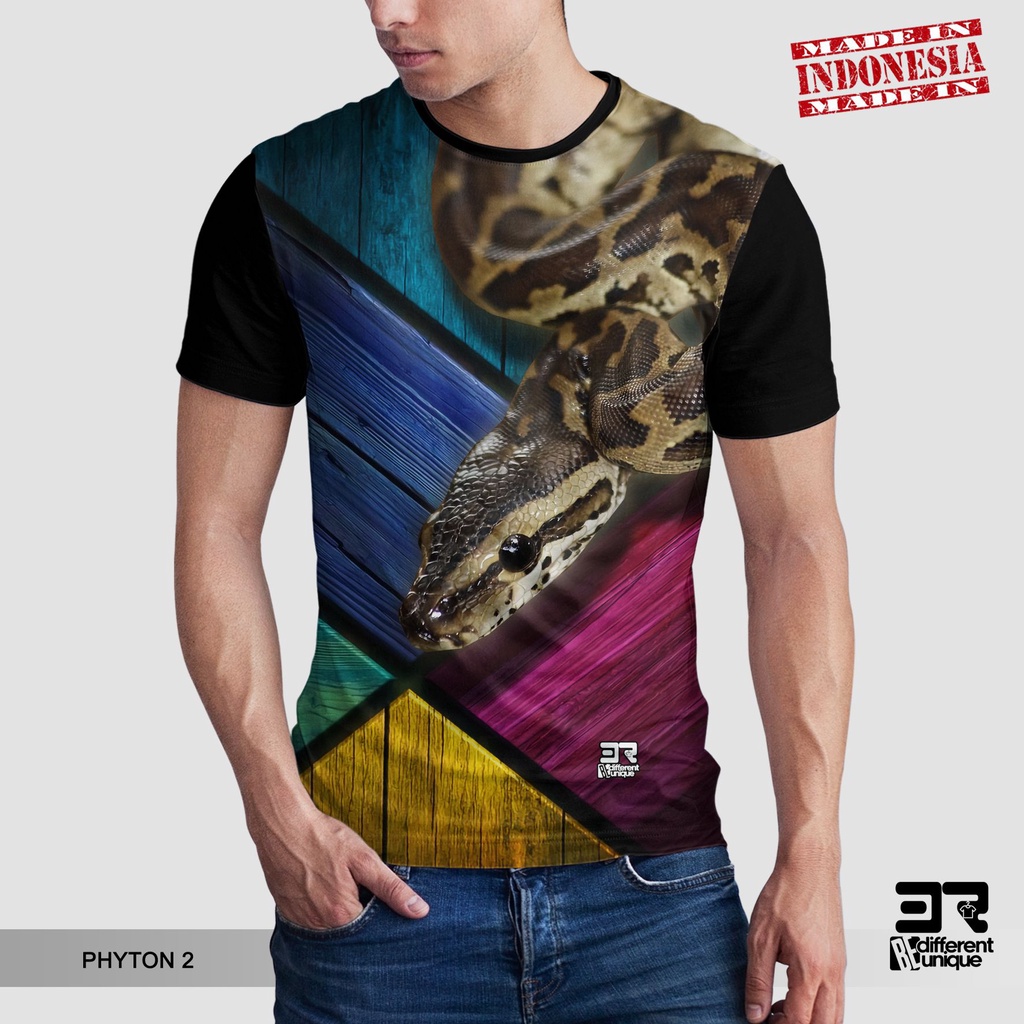 [ COD ] KAOS PRINTING GAMBAR ULAR PYTHON 2 MOLU MOLURUS - BAJU DISTRO ORIGINAL MOTIF SNAKE PITON RET