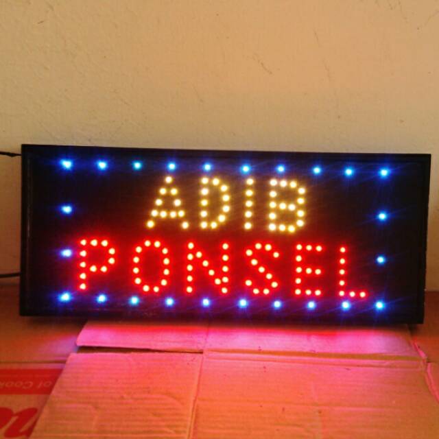 Tulisan lampu led / led sign nama konter adib ponsel