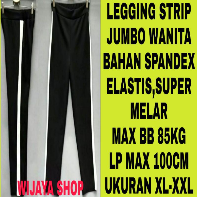 Legging Stripe/strip/list/line Jumbo Wanita BB Max 80kg / Legging Jumbo / Legging Super Jumbo