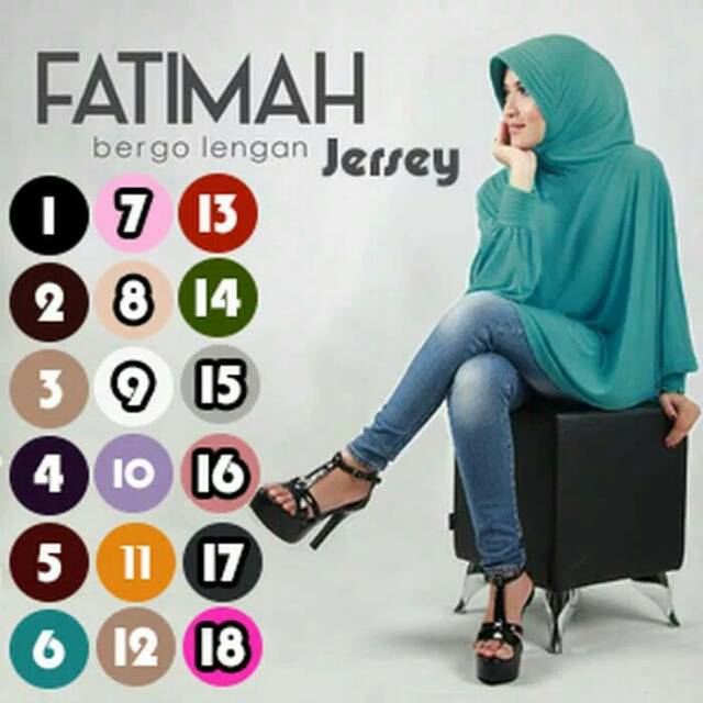 Hijab/Jilbab Fatimah Bergo Lengan Jersey