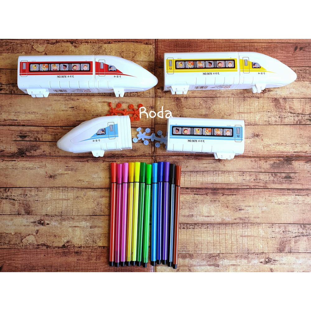 Water Color Pen Miniatur Kereta No 5678 - Water Color Pen 12 Warna - Spidol