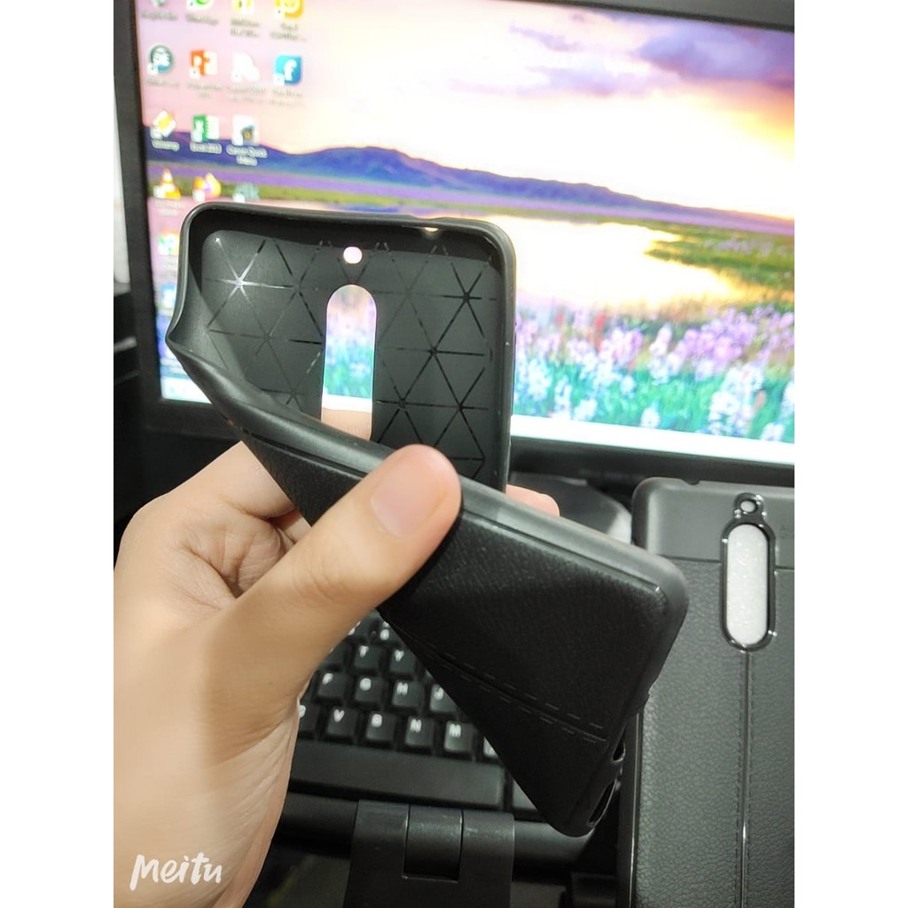 Auto Fokus Nokia 5 2017 5.2 inchi Leather Soft Case NOKIA 5 AUTOFOCUS Motif Kulit Jeruk