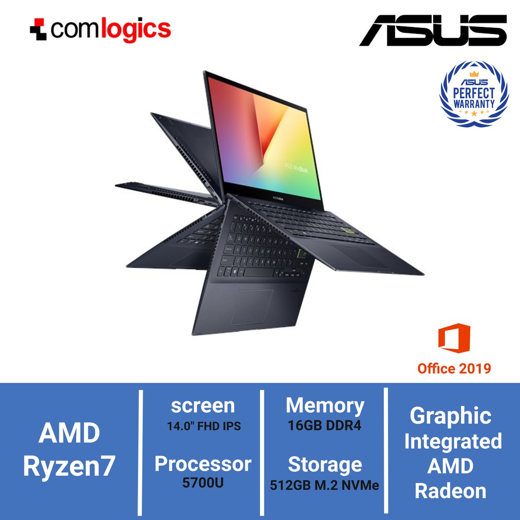 ASUS VIVOBOOK TM420UA-EC751VIPS R7-5700U 16GB 512GB 14" FHD W10+OHS