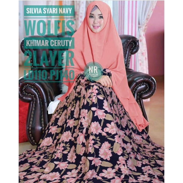 SET SYARI GAMIS SILVIA SYARI NAVY