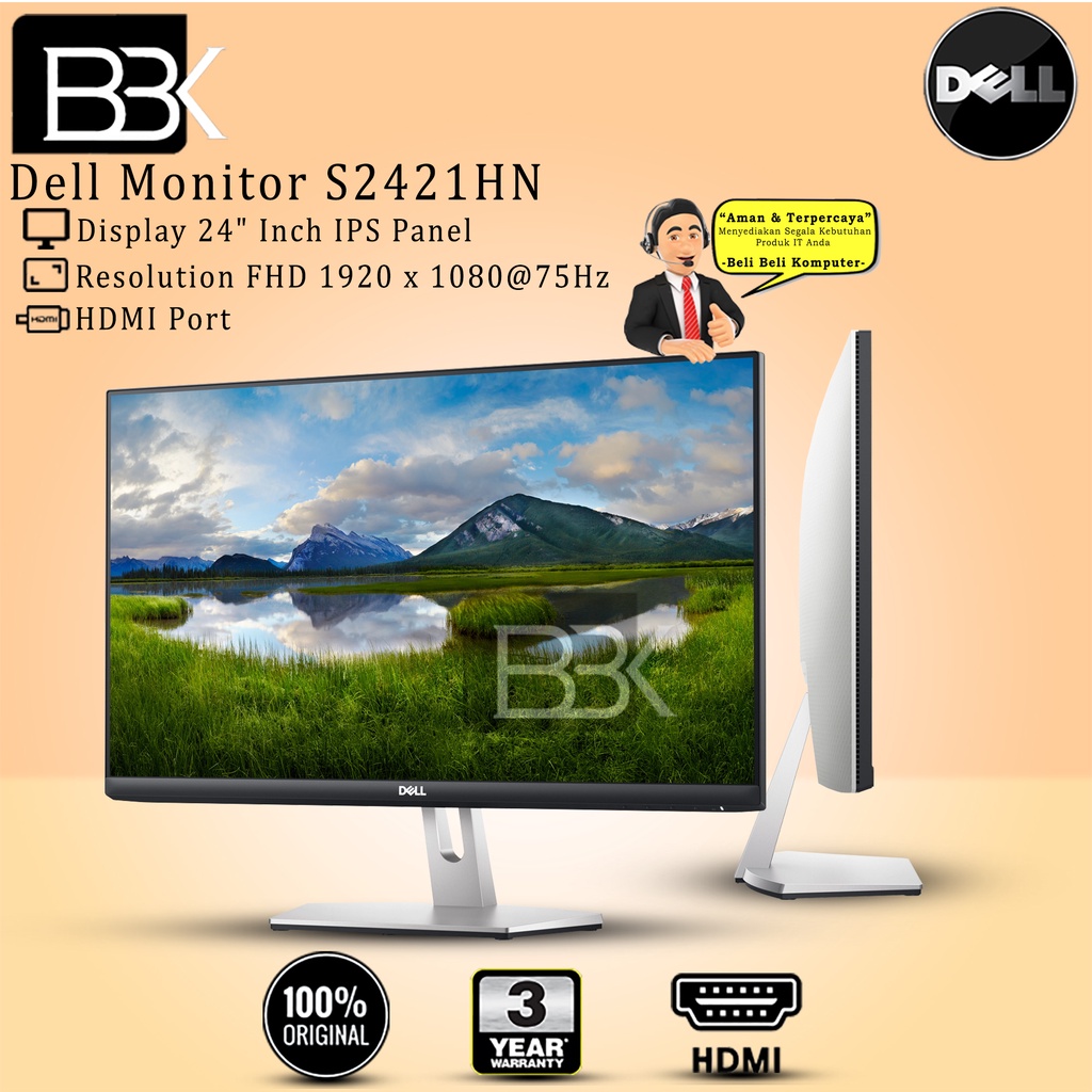 Monitor Dell 24" inch Monitor S2421HN HDMI VESA 3 Yr