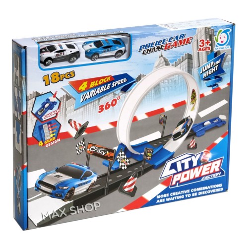 Mainan Mobil Ejection City Power Racing Track (22PCS)