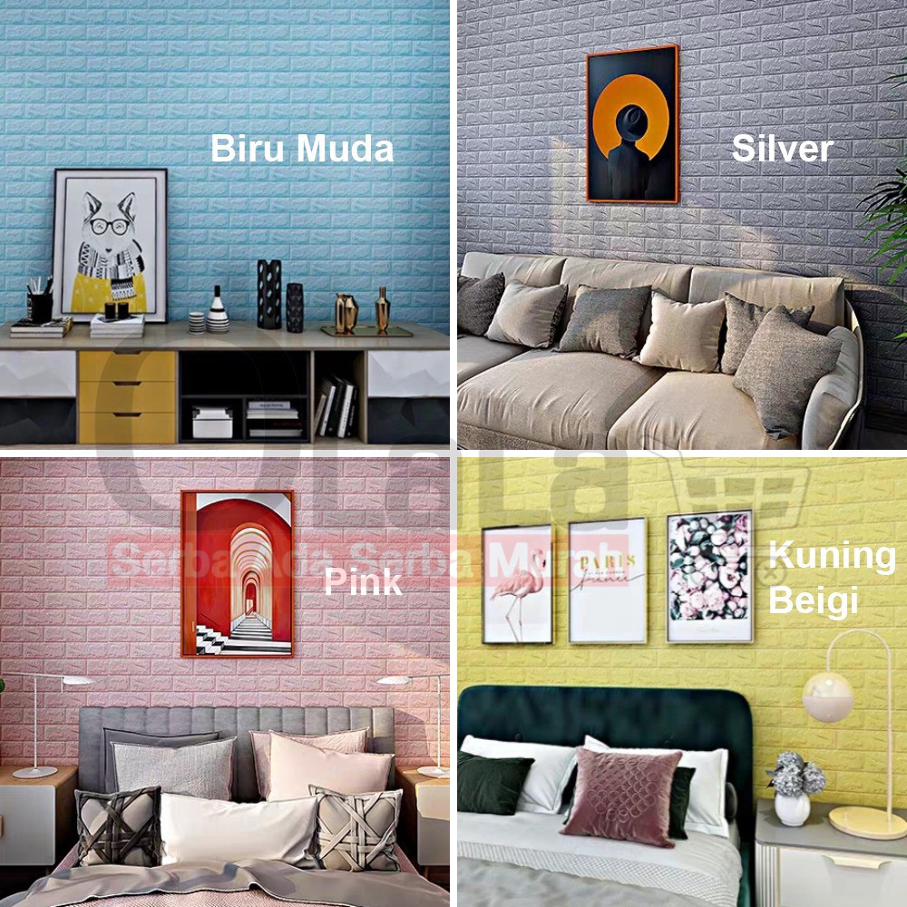 Wallpaper 3D Modern Foam Batu Bata Ukuran 70 X 77 Wall Sticker 3DQT-05-5