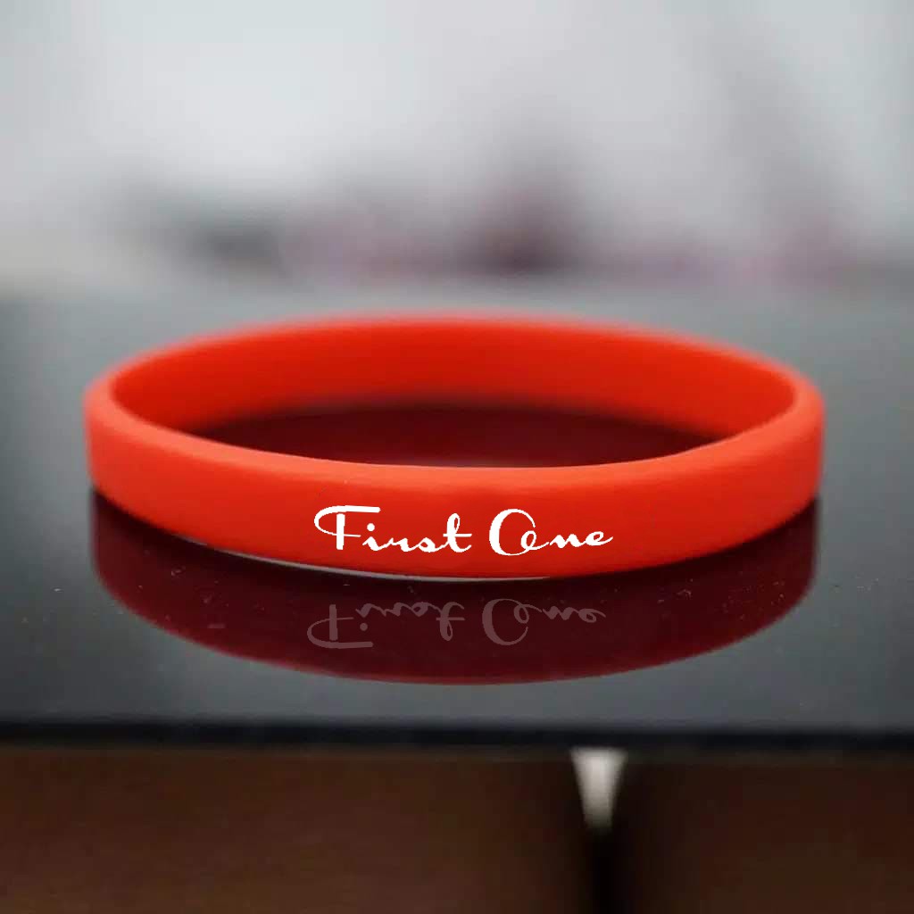 BRACELET FIRST ONE GELANG TANGAN PRIA - GELANG KARET SPORT ORIGINAL RED F1