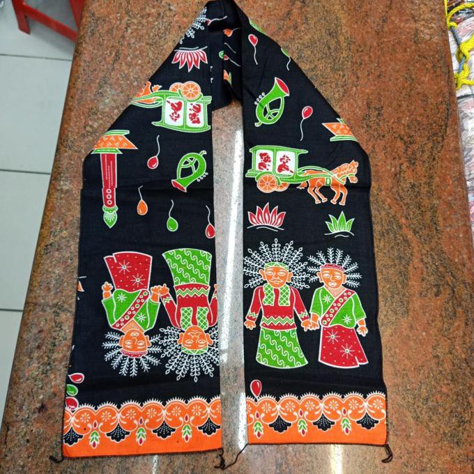 TERL4RI5 selempang pria betawi cukin ondel ondel - Hitam