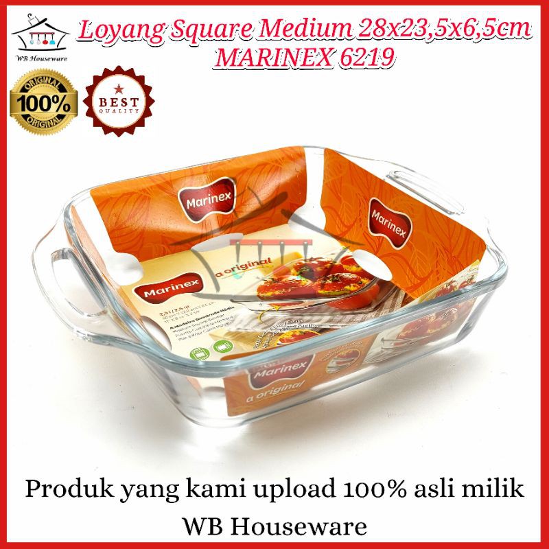 Loyang kaca square medium 2,5Liter MARINEX 6219 / glass pan