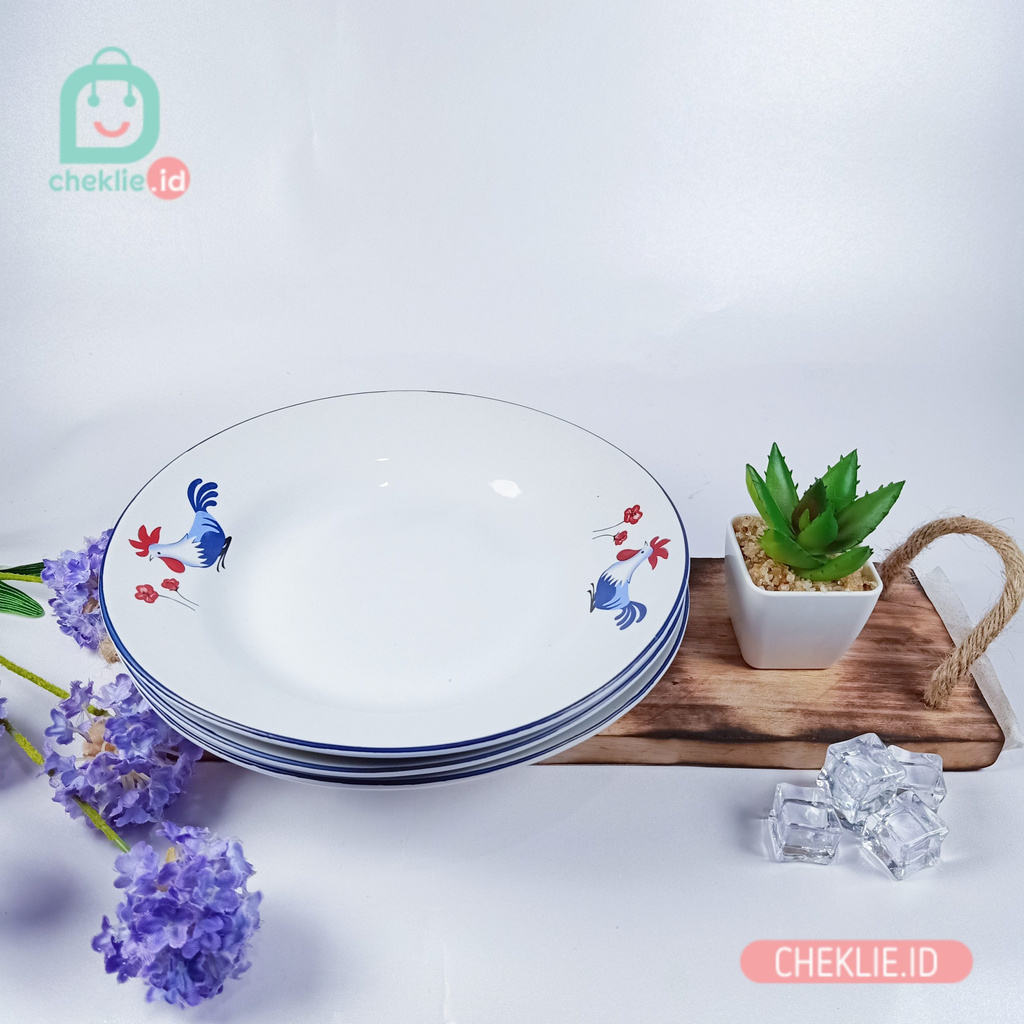 Piring Ayam Jago / Piring Keramik / Piring Makan