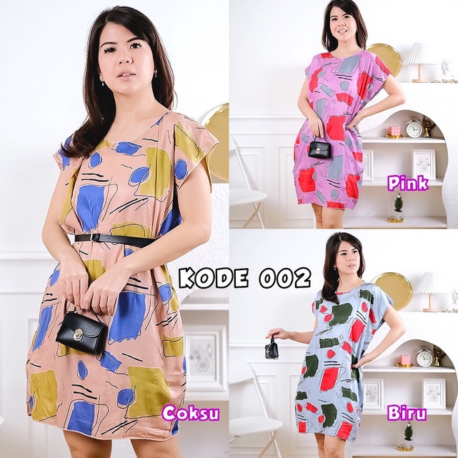 Godiva96 - DASTER MIDI RAYON BALI / DASTER IBU MURAH TERKINI BAHAN SEJUK / BUSUI / PIYAMA / BAJU TIDUR WANITA MEDAN