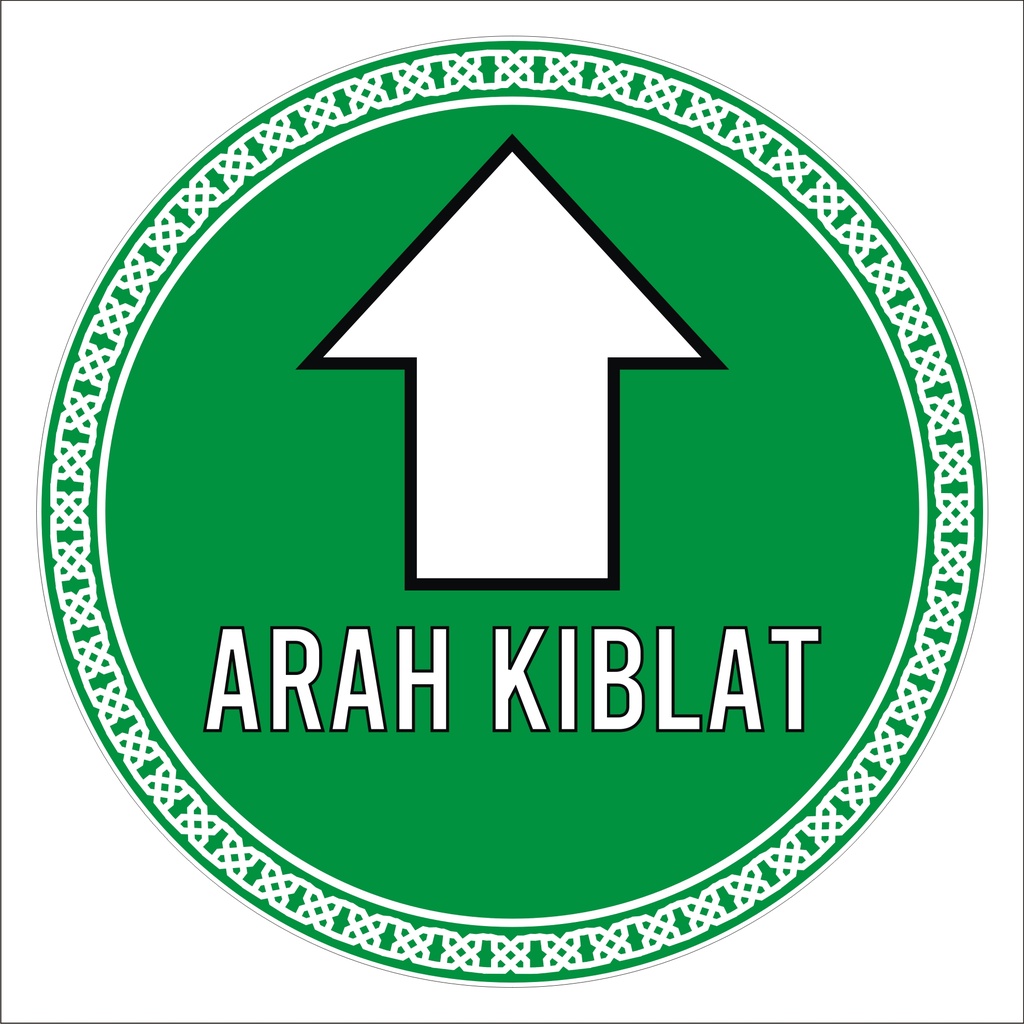 Stiker LANTAI ARAH KIBLAT Bulat
