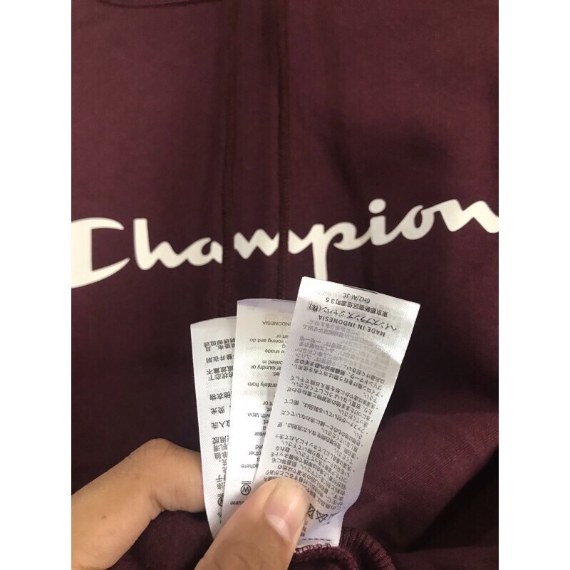 100% ORIGINAL CMT HOODIE CHAMPION SCRIPT LOGO MAROON