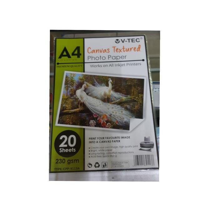 

Big Sale Kertas Foto A4 Canvas Textured/tekstur kanvas V-TEC CPP-9113A 230gsm Big Sale